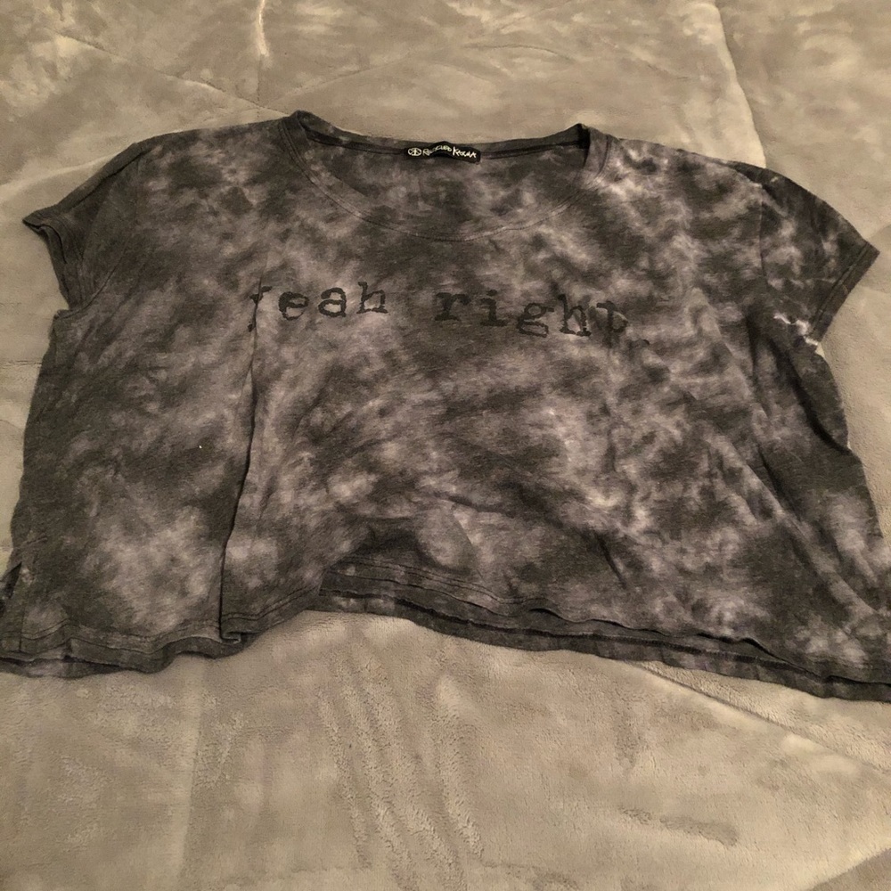 grey and white tie dye shirt